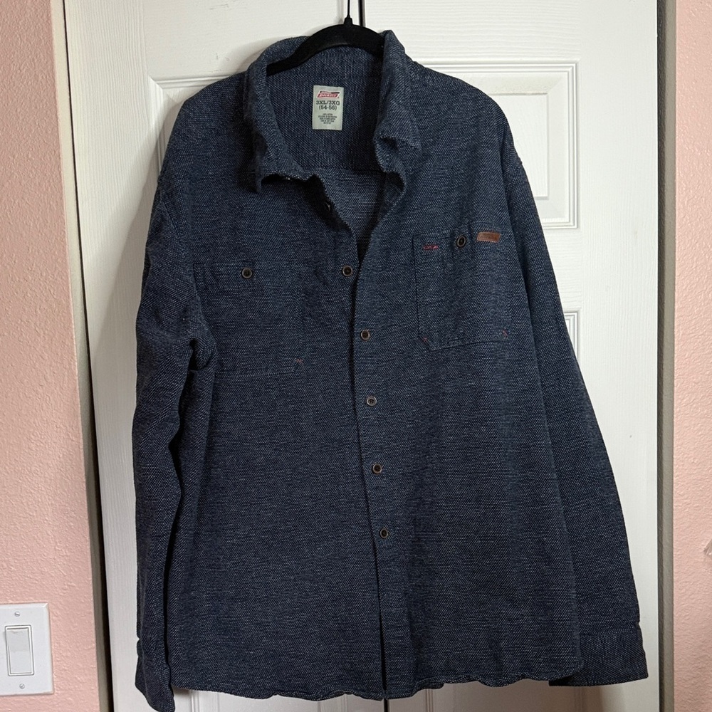 Dickies Navy Textured Heavyweight Shirt size 3x